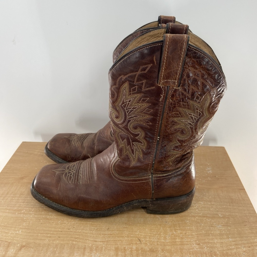 Men's Double H‎ Cowboy Work Western Boots Size 9 EE Brown Leather DH 5232 - Picture 5 of 7